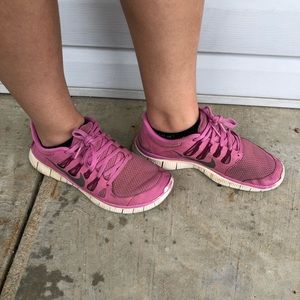 Pink Nike Free Runs